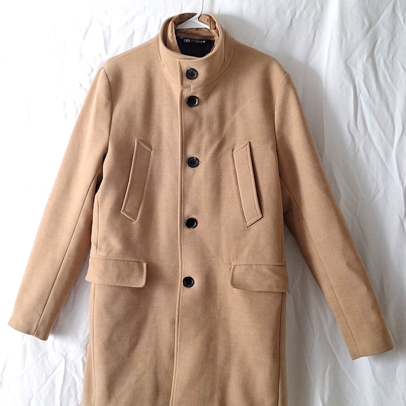 Zara Camel Pea Coat, Double Lining sz 8, NW0T - Picture 7 of 15